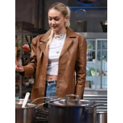 Gigi Hadid Beat Bobby Flay 2025 Brown Jacket
